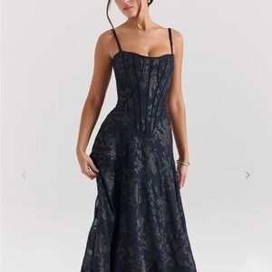 House of CB Esme Navy Corset Maxi Dress